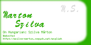 marton szilva business card